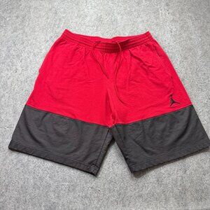 Jordan Terry Shorts Men 3XL Red Black 12" Sweat Colorblock 843112